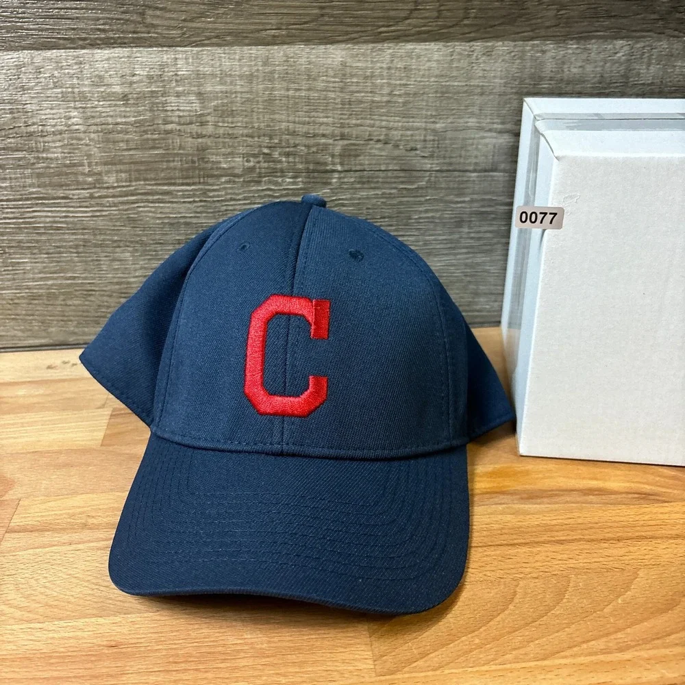 Cleveland Indians‎ Hat Cap Strap Back Blue Red Plain Logo MLB Baseball